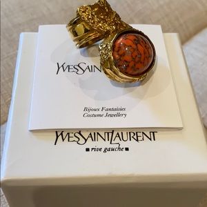 YSL coral ring